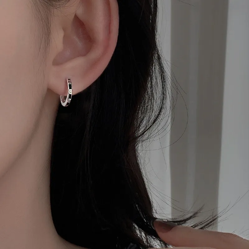 GELUTU Individual Trendy Versatile Alloy Students Everyday Commute Date Hoop Earrings Unisex-3