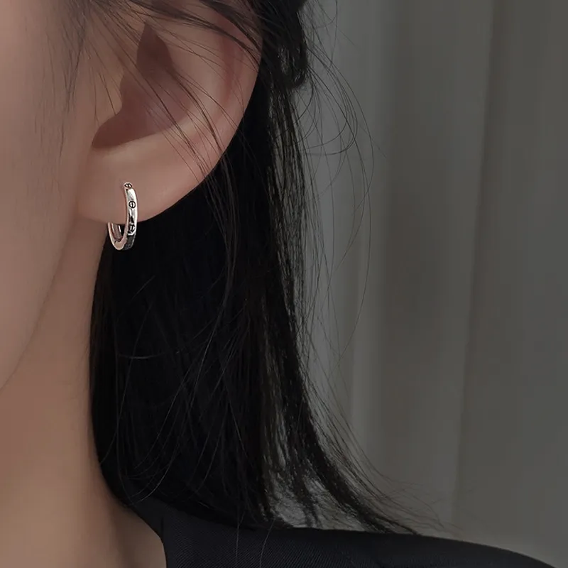 GELUTU Individual Trendy Versatile Alloy Students Everyday Commute Date Hoop Earrings Unisex-1