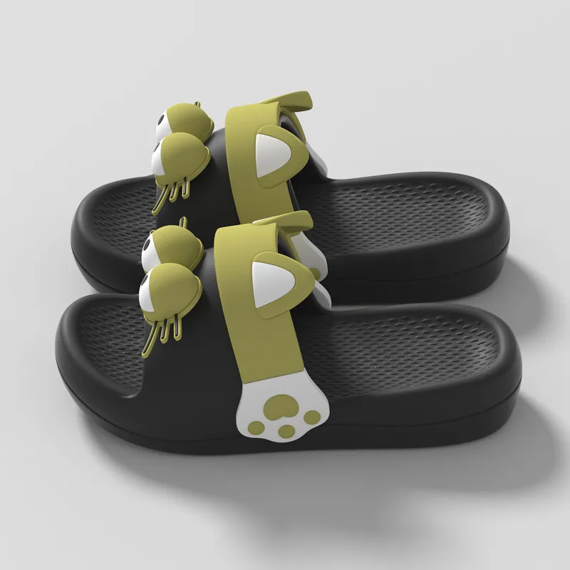 Ming Sheng Cute Kitten Slippers Home Slip Resistant Indoor Squashy And Bouncy Feeling Platform Summer Slippers-3