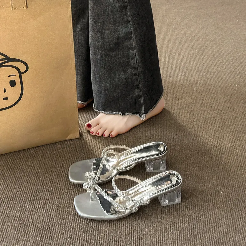 Ke Jiayi Platform High Heel Sandal Summer Outerwear Refined With Skirt Roman Beach French Flip Flops-1
