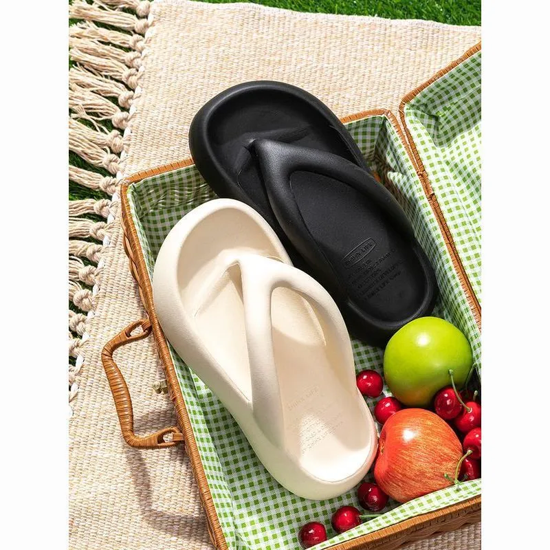 Ke Jiayi Slip Resistant Slippers Summer Squashy And Bouncy Feeling Platform Home Slippers-4