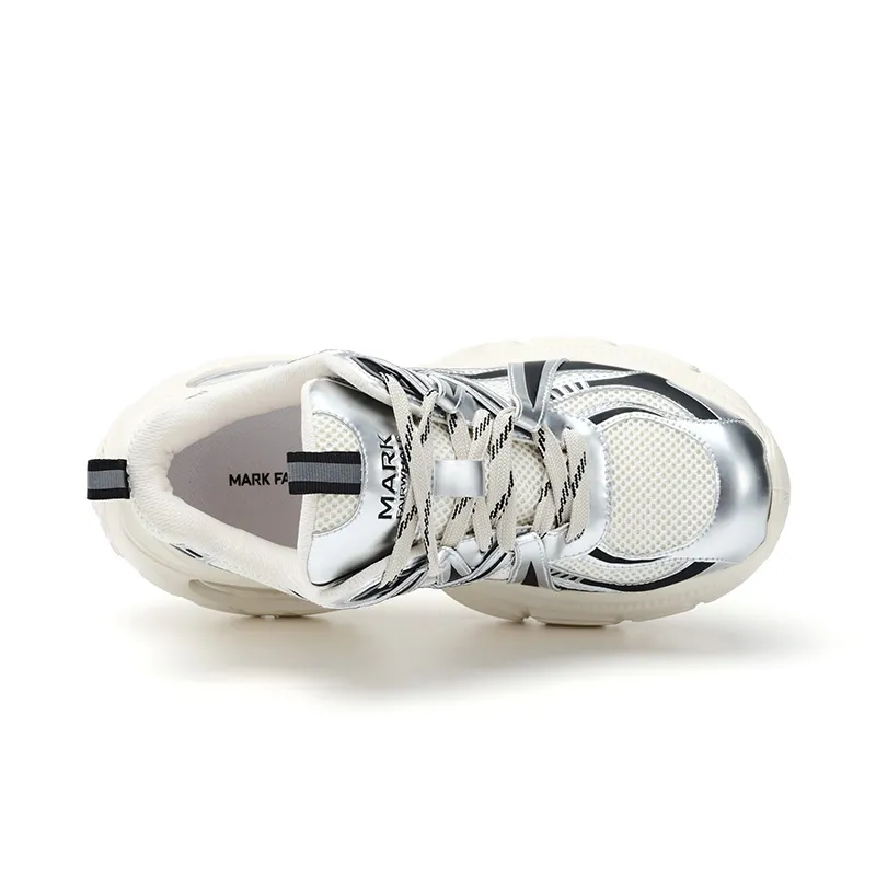 FAIRWHALE MaxFun Series Slip Resistant Lightweight Height Increasing Low Top Chunky Sneakers Unisex-36
