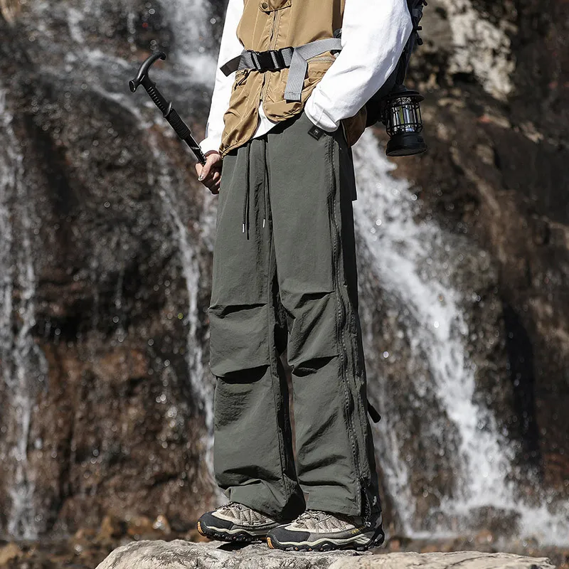 VanCamel Windbreaker Pants Unisex Army Green-2