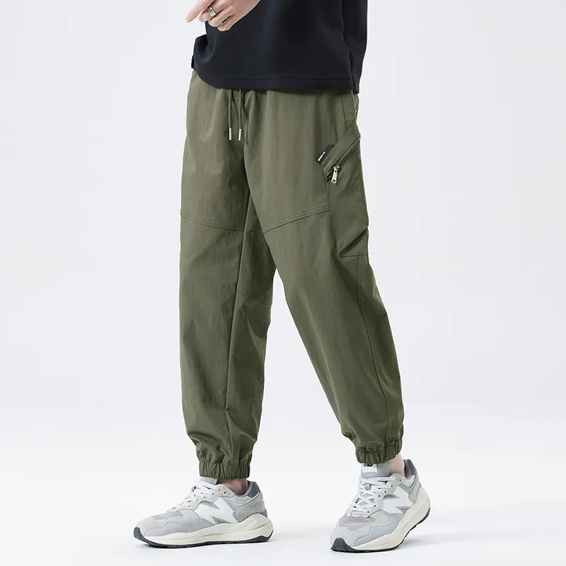 FAIRWHALE Spring Summer Harem Pants Unisex Army Green-3