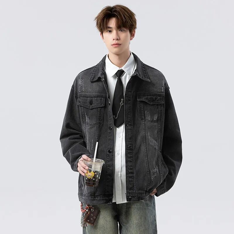 FAIRWHALE Denim Jacket Unisex Black-4