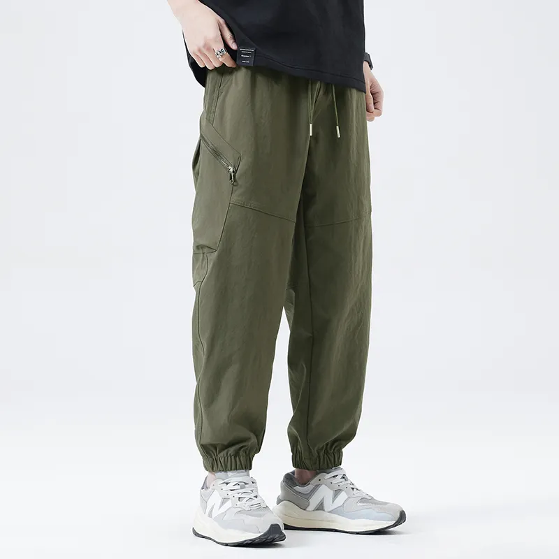 FAIRWHALE Spring Summer Harem Pants Unisex Army Green-1