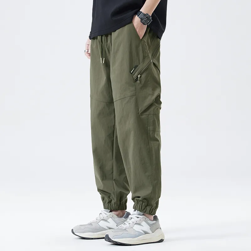 FAIRWHALE Spring Summer Harem Pants Unisex Army Green-4