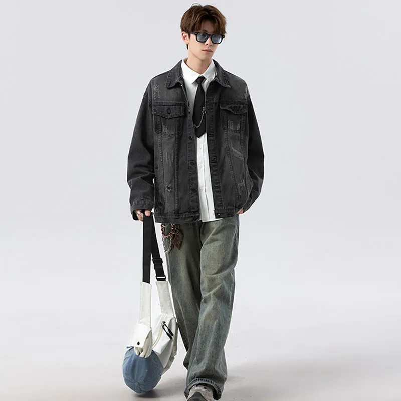 FAIRWHALE Denim Jacket Unisex Black-3