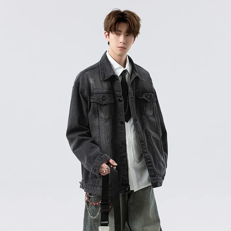 FAIRWHALE Denim Jacket Unisex Black-2