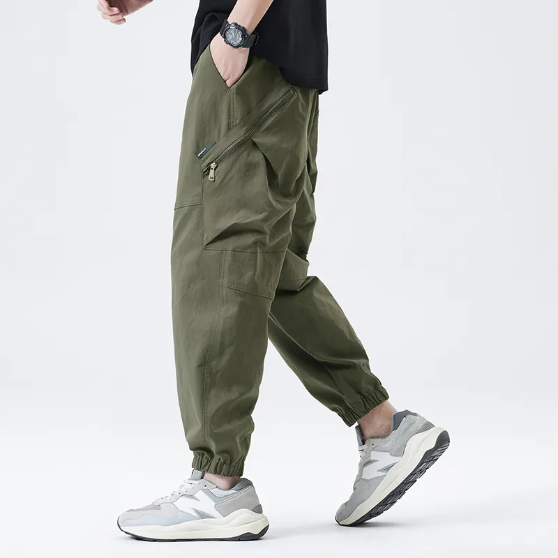FAIRWHALE Spring Summer Harem Pants Unisex Army Green-5