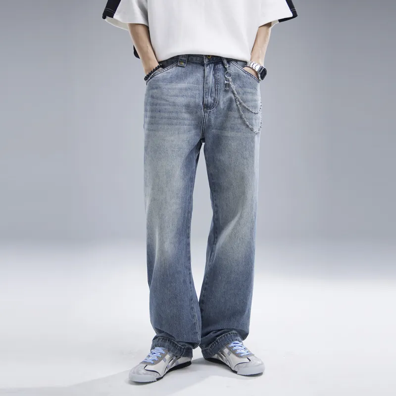 FAIRWHALE Jeans Unisex Blue White-2
