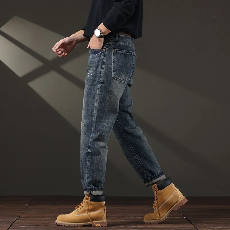 FAIRWHALE Harem Pants Unisex Denim Blue-6