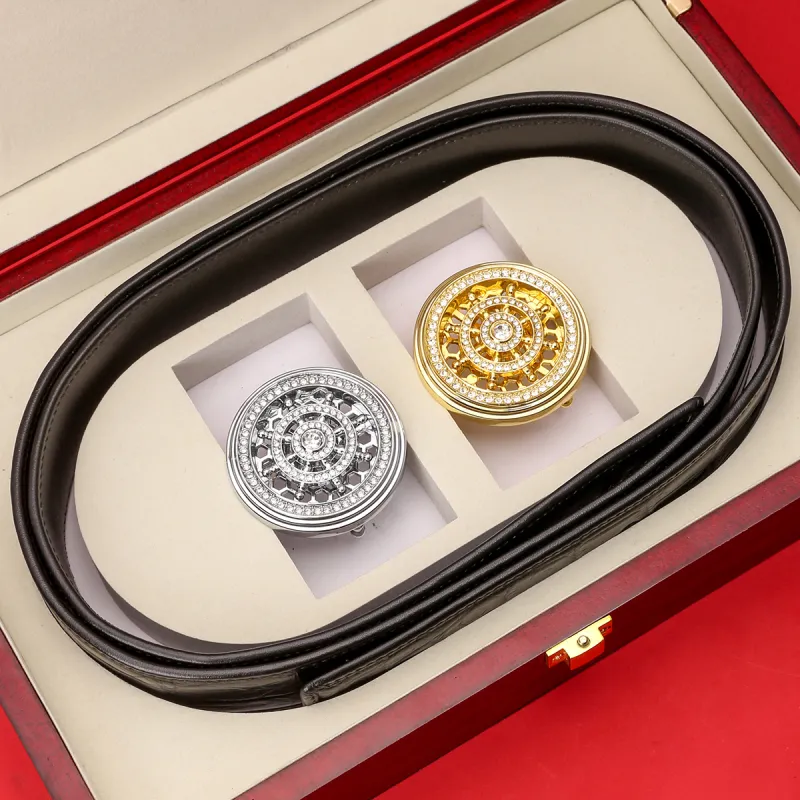 CATELLES No Patchwork Crocodile Leather Belts Men's 3.8cm-2