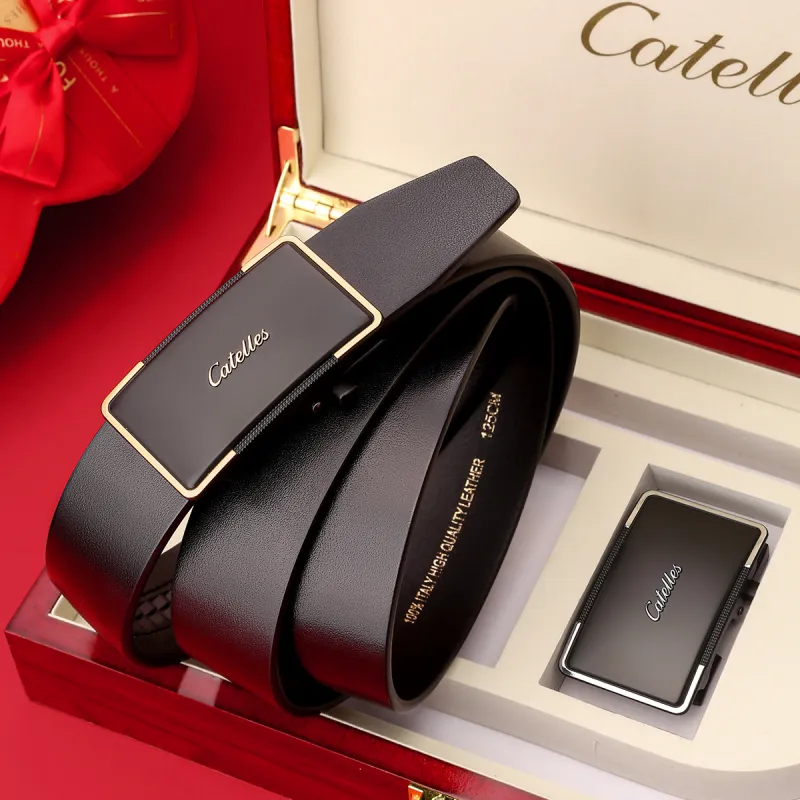 CATELLES Top Grain Cow Leather Belts Men's 3.5cm-5