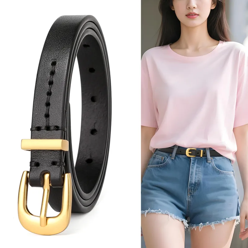 CATELLES Top Grain Cow Leather Belts Women's 1.5cm-2