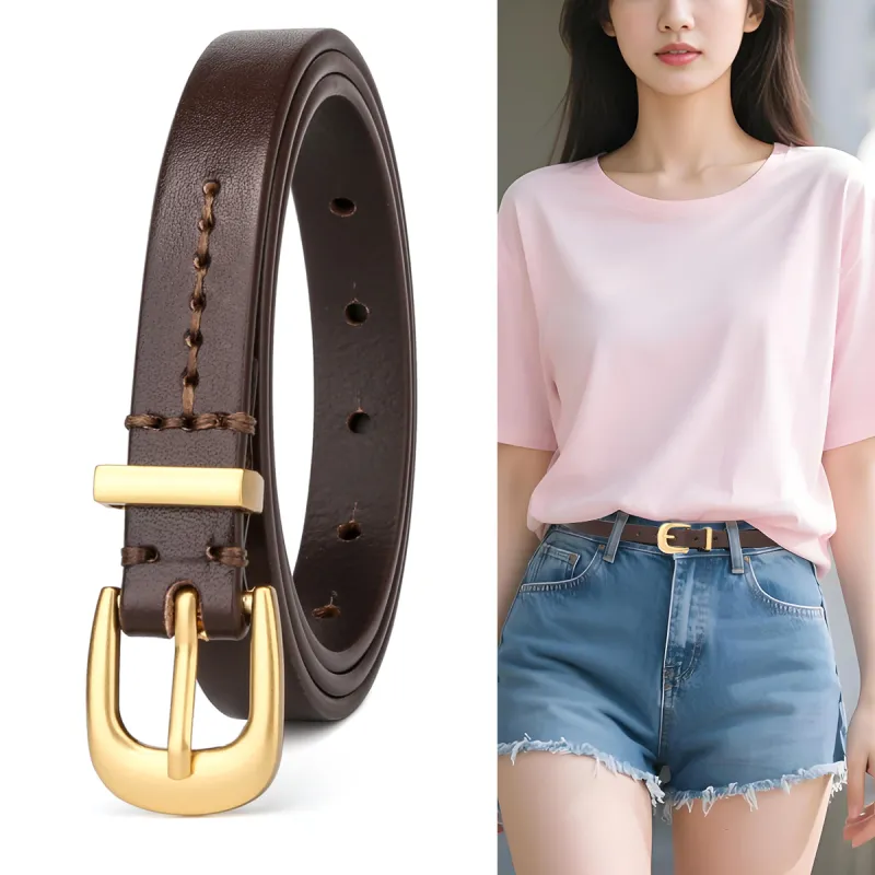 CATELLES Top Grain Cow Leather Belts Women's 1.5cm-11