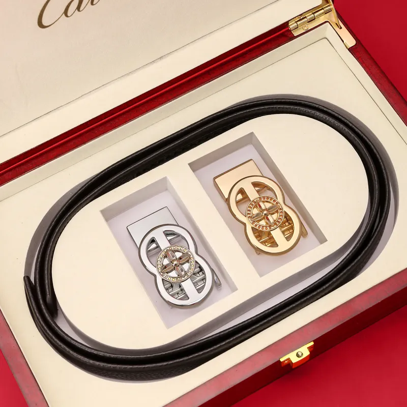 CATELLES Top Grain Cow Leather Belts Women's 2.4cm-2