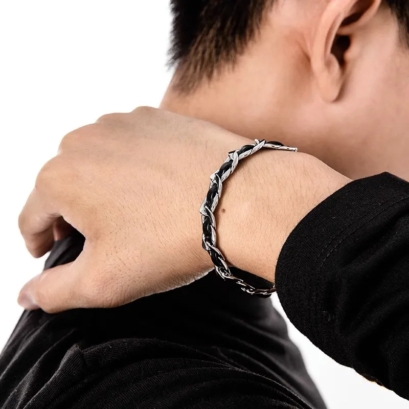 CRUISO Leather Metal Bracelets Unisex-3