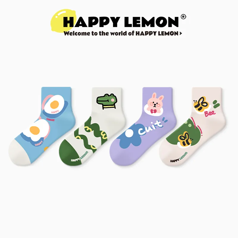 Happylemon Mid Calf Socks Women's 5 Pack-5