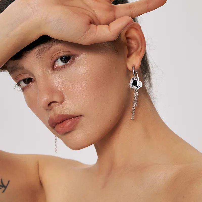 GITHA 925 Silver Needles Earrings Unisex-1