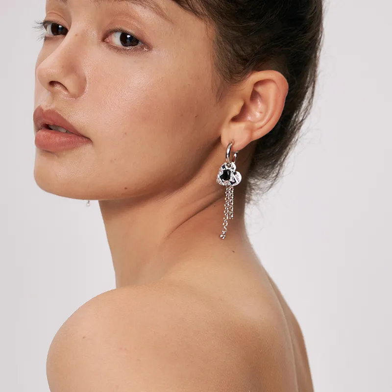 GITHA 925 Silver Needles Earrings Unisex-3