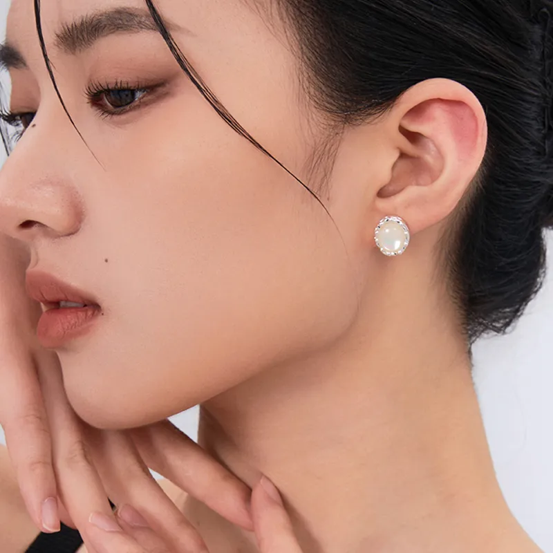 GITHA Mother Of Pearl Stud Earrings Women's-4