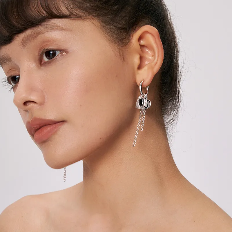 GITHA 925 Silver Needles Earrings Unisex-4