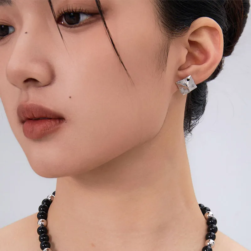 GITHA 925 Sterling Silver Stud Earrings Unisex-1