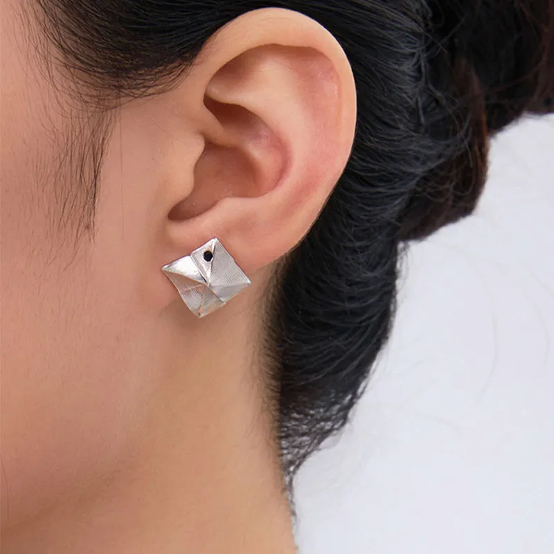 GITHA 925 Sterling Silver Stud Earrings Unisex-3