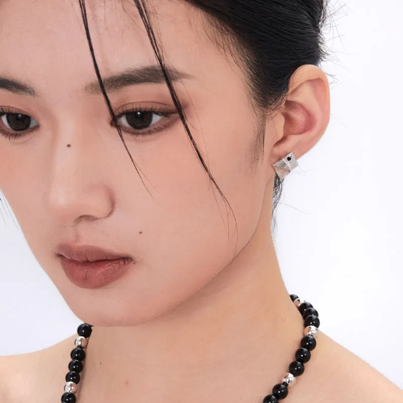 GITHA 925 Sterling Silver Stud Earrings Unisex-4