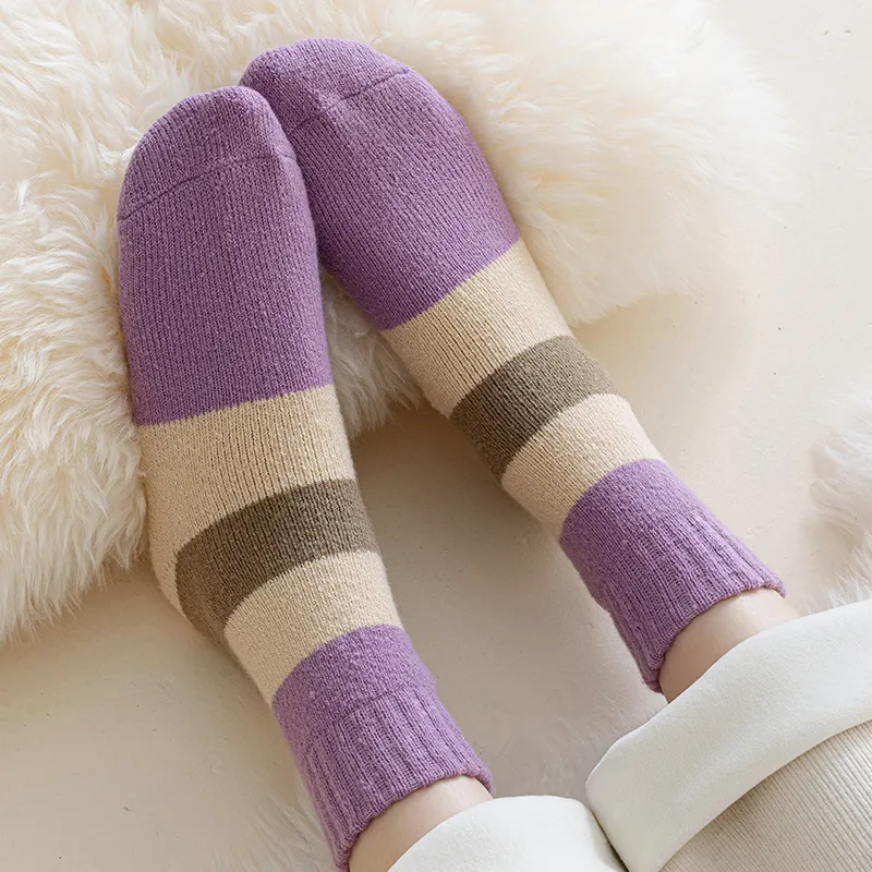 Master Mid Calf Socks Women's Shopping Bag 4 Pack Purple Shades-6