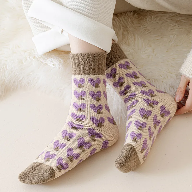 Master Mid Calf Socks Women's Shopping Bag 4 Pack Purple Shades-2