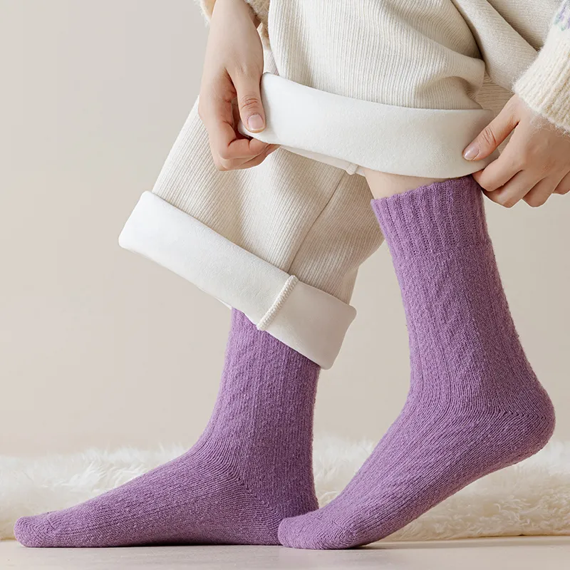 Master Mid Calf Socks Women's Shopping Bag 4 Pack Purple Shades-4