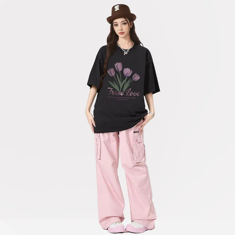 ILYOIL Drop Shoulder Sleeve T Shirt Women's-10