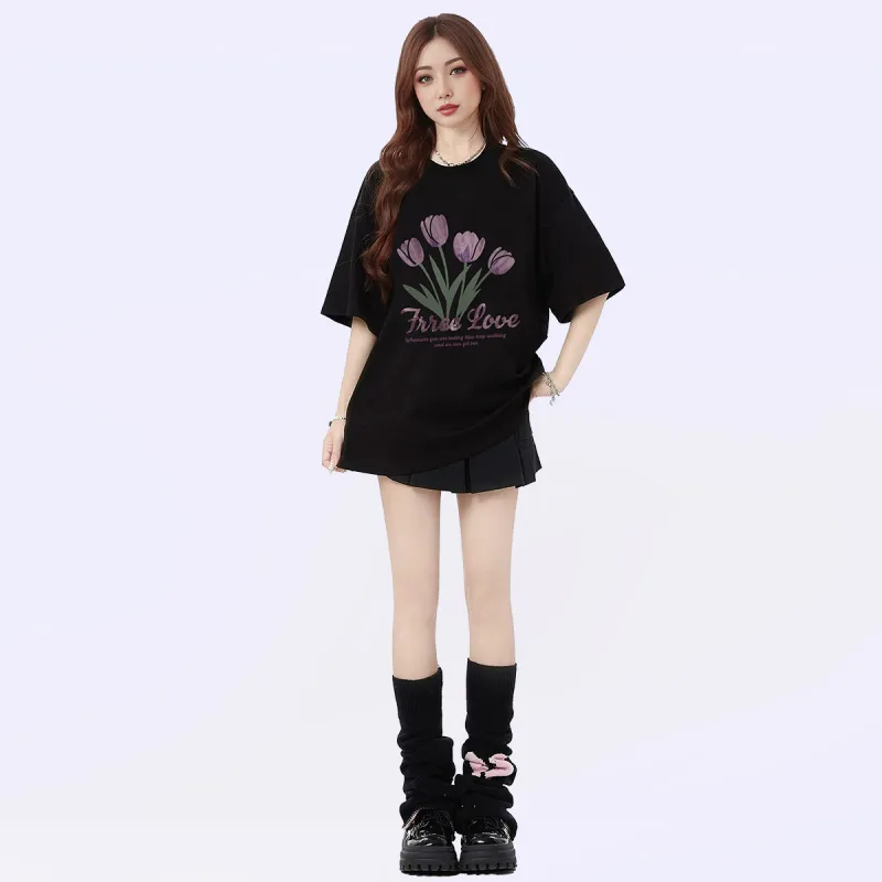 ILYOIL Drop Shoulder Sleeve T Shirt Women's-11