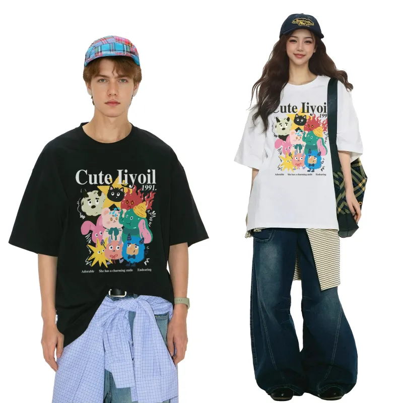 ILYOIL Drop Shoulder Sleeve T Shirt Unisex-5