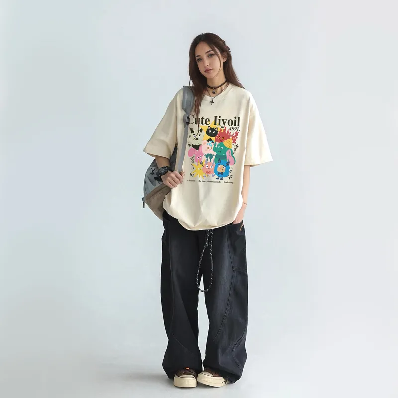 ILYOIL Drop Shoulder Sleeve T Shirt Unisex-3