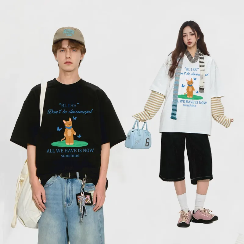 ILYOIL Drop Shoulder Sleeve T Shirt Unisex-4