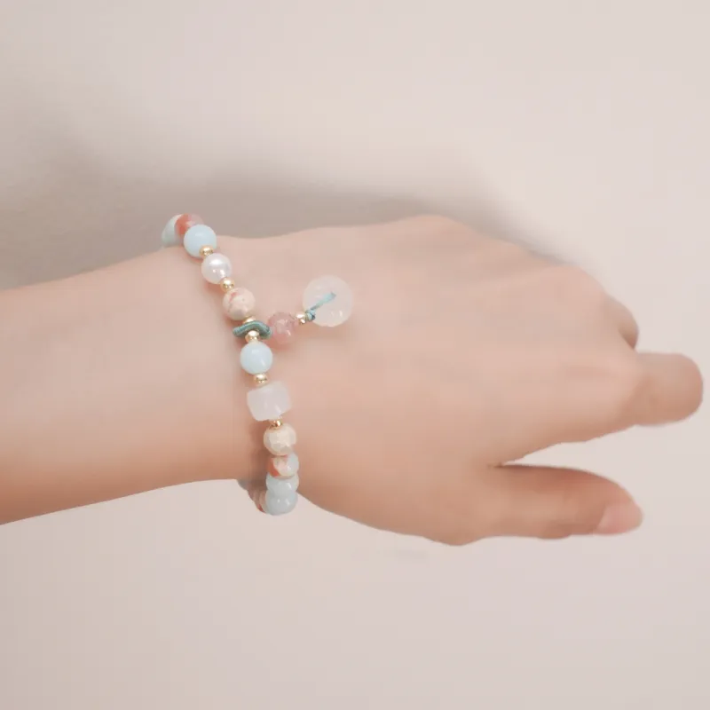 PINK U Shoushan Stone Bracelets Women's-4