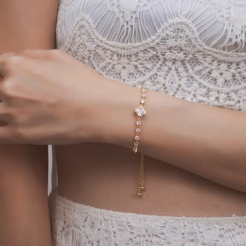 PINK U Alloy Bracelets Women's Silver Gold-10