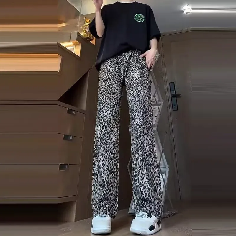 IJRJ Jeans Unisex Leopard Print-6