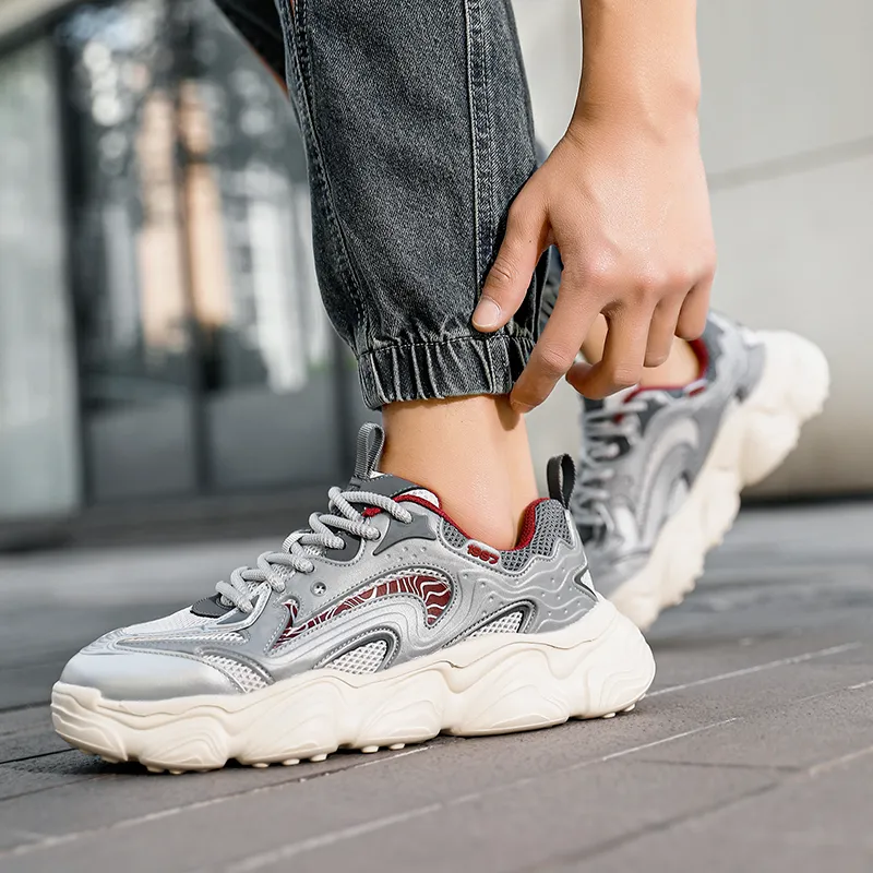 K bird Shock Absorbers With Slip Resistant And Abrasion Resistant Properties Low Top Chunky Sneakers Men's-6