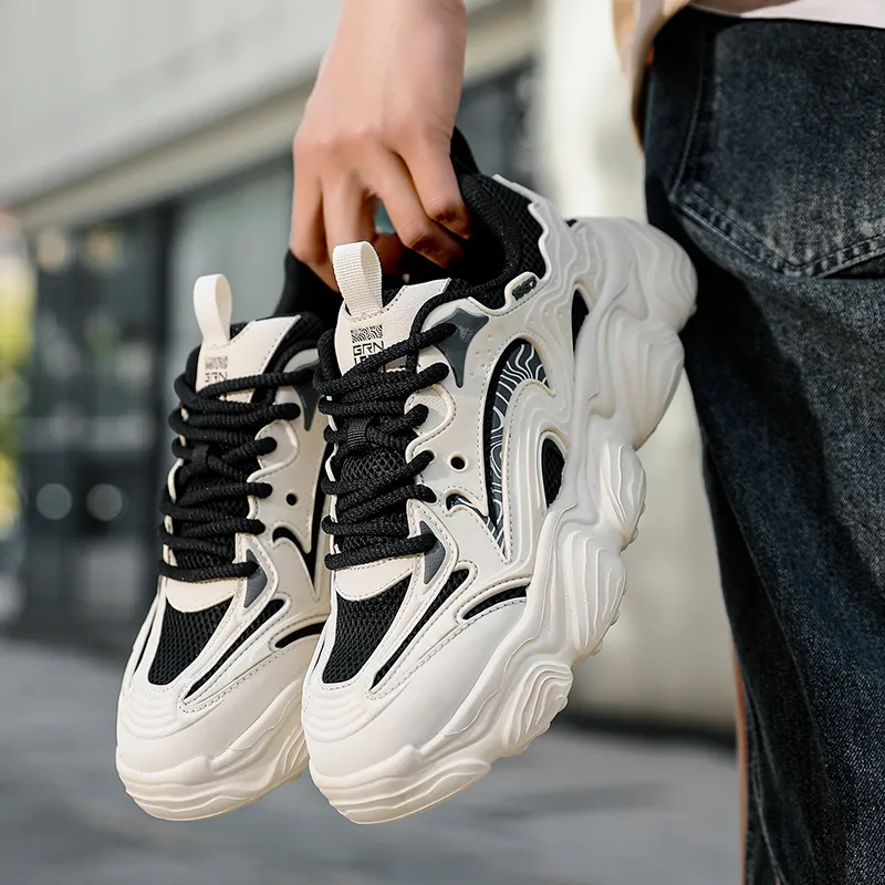 K bird Shock Absorbers With Slip Resistant And Abrasion Resistant Properties Low Top Chunky Sneakers Men's-20