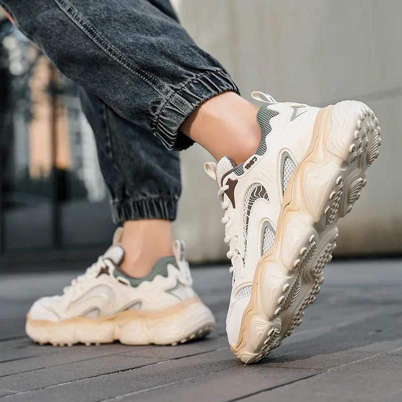 K bird Shock Absorbers With Slip Resistant And Abrasion Resistant Properties Low Top Chunky Sneakers Men's-15