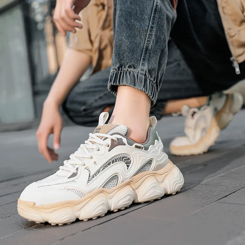 K bird Shock Absorbers With Slip Resistant And Abrasion Resistant Properties Low Top Chunky Sneakers Men's-13