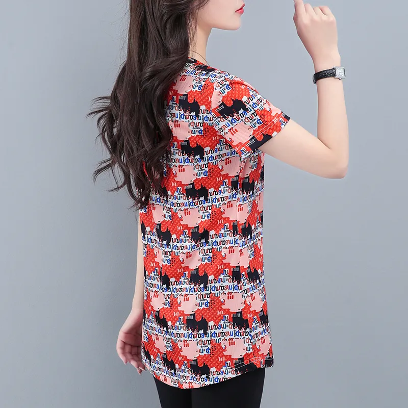 Kele Coco T-Shirts Women's Red Pink-1