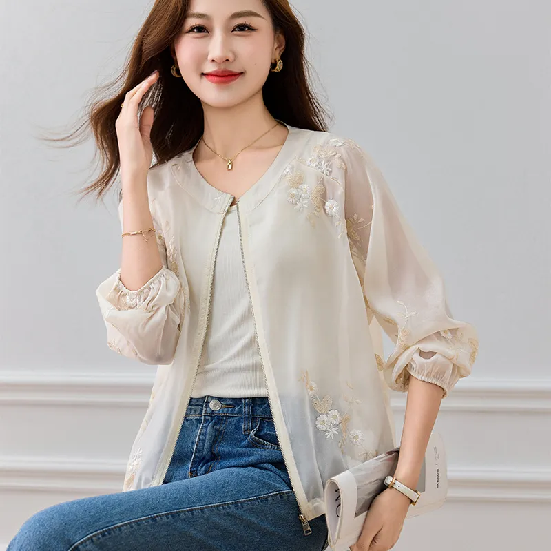 Kele Coco Chiffon Shirt Women's Ecru-3