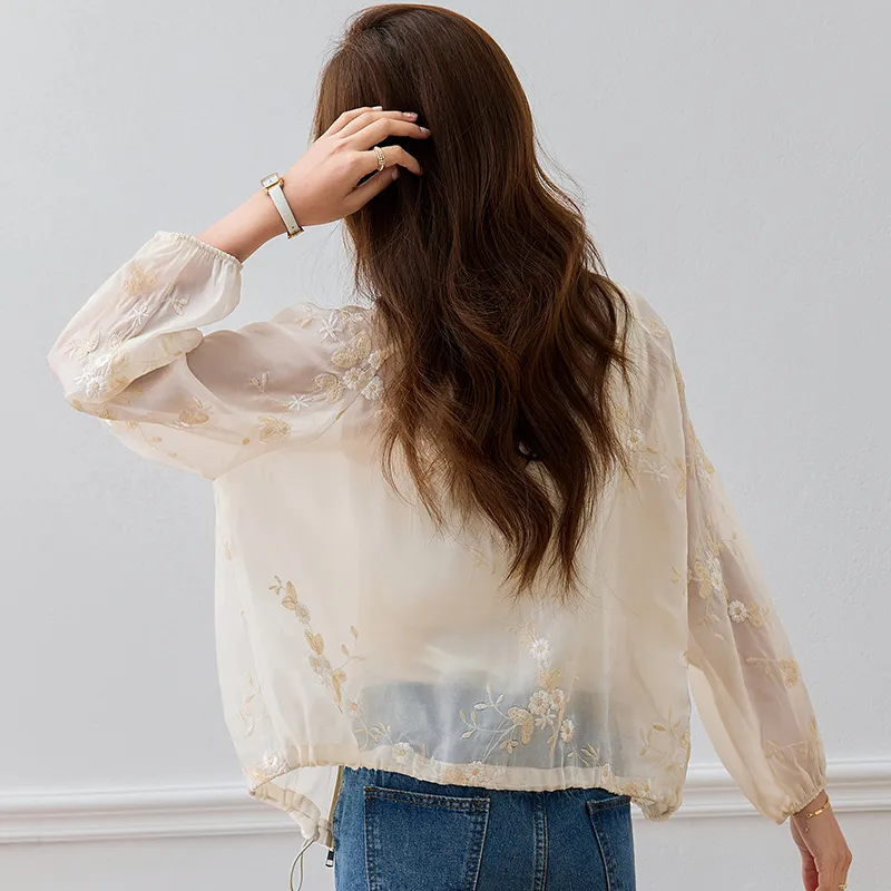 Kele Coco Chiffon Shirt Women's Ecru-4