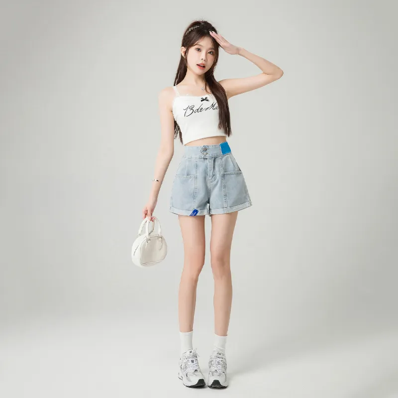 Kele Coco Denim Shorts Women's Blue-2