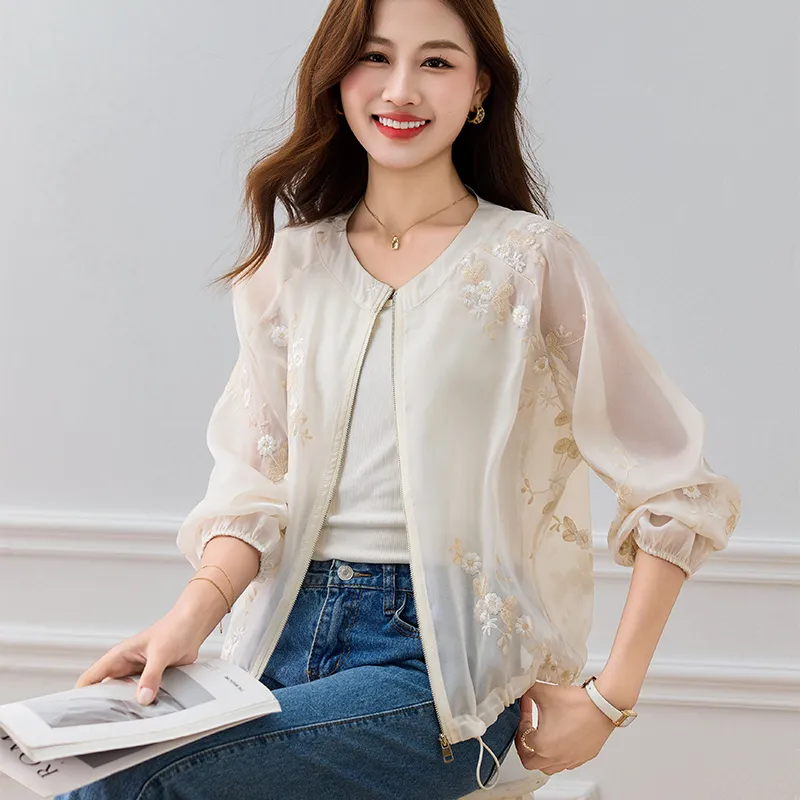 Kele Coco Chiffon Shirt Women's Ecru-5